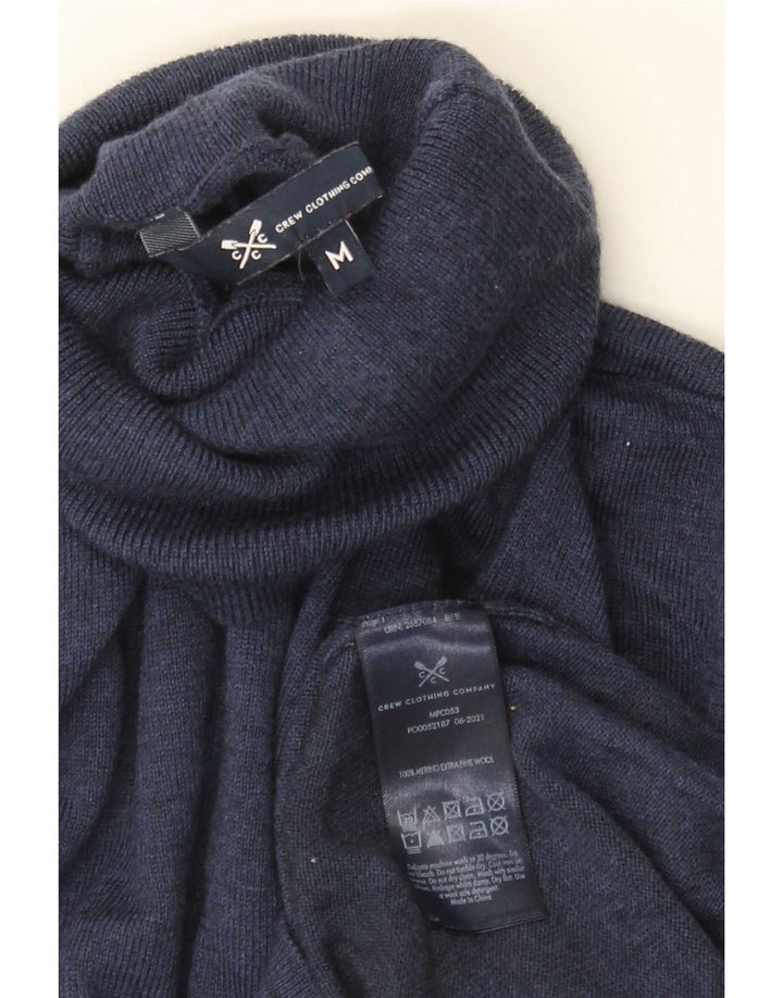 Crew Clothing Męski sweter z golfem, średni granatowy, wełna merynosów