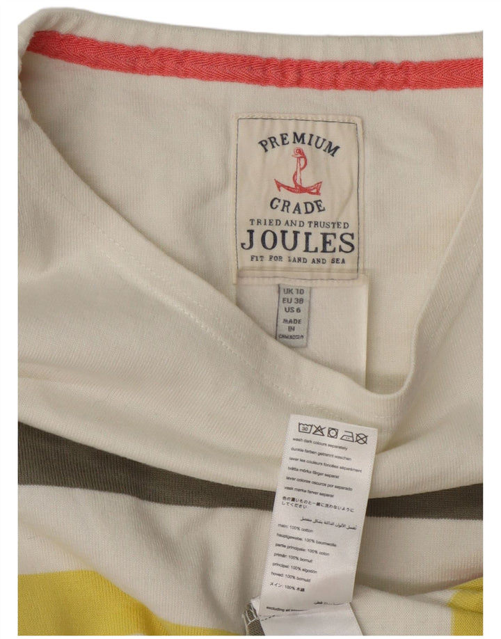 Damski top Joules z długim rękawem, UK 10, małe, wielokolorowe, bawełniane w paski