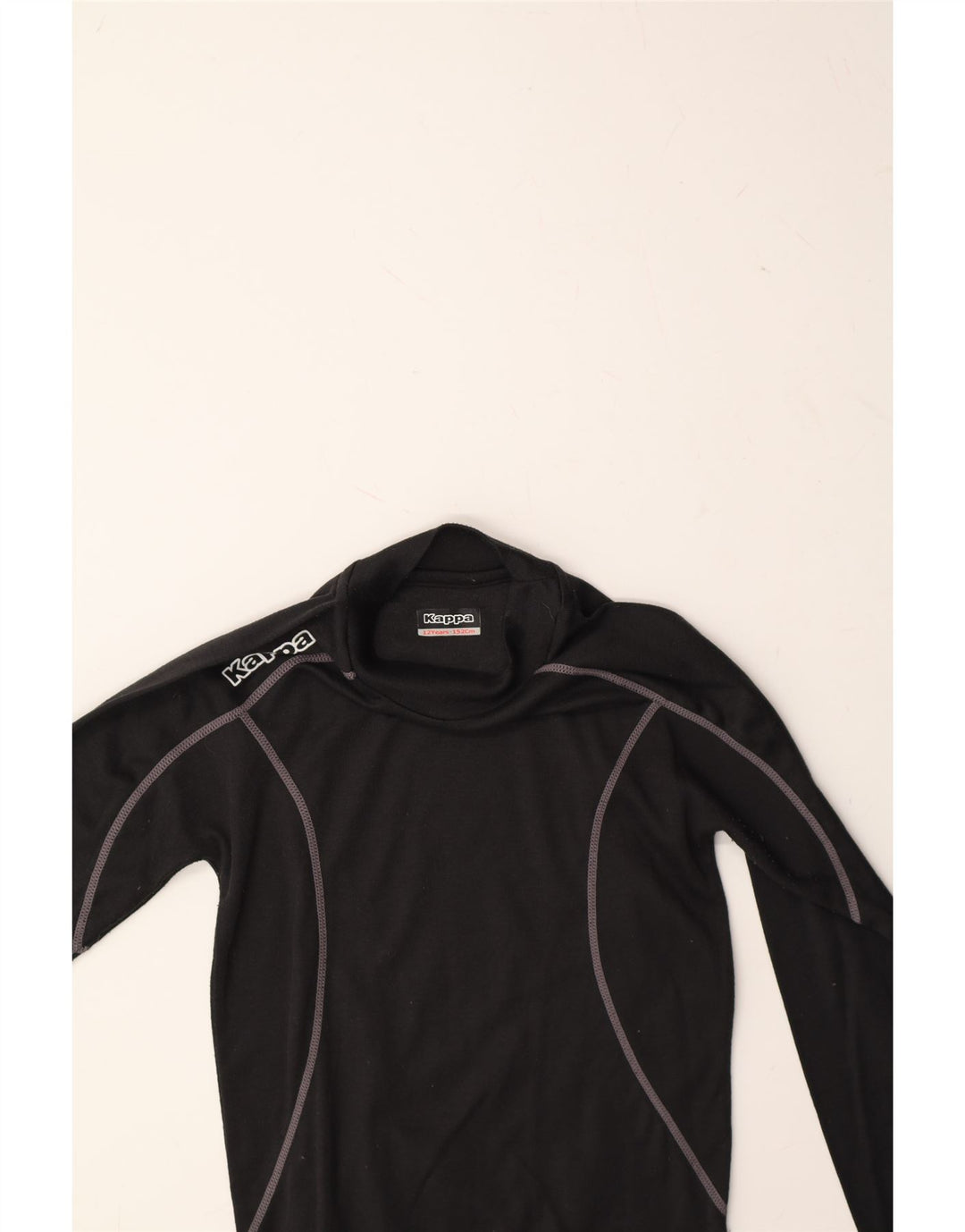 KAPPA Girls Graphic Top Long Sleeve 11-12 Years Black Polyester Vintage Kappa and Second-Hand Kappa from Messina Hembry 