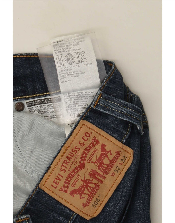 Męskie jeansy Levi's 506 Straight W32 L32 Niebieskie bawełniane
