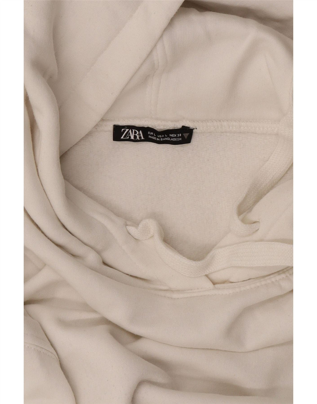 Damski sweter oversize z kapturem Zara UK 16, duży, biały