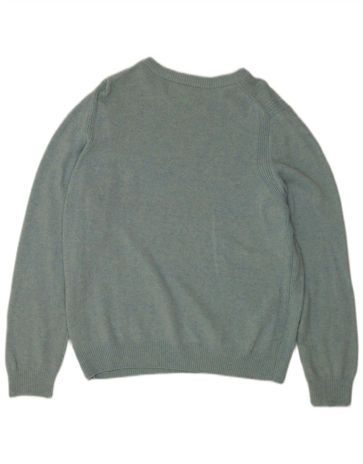 Marks & Spencer Damski sweter z dekoltem w łódkę, UK 16, duży, niebieski, wełniany