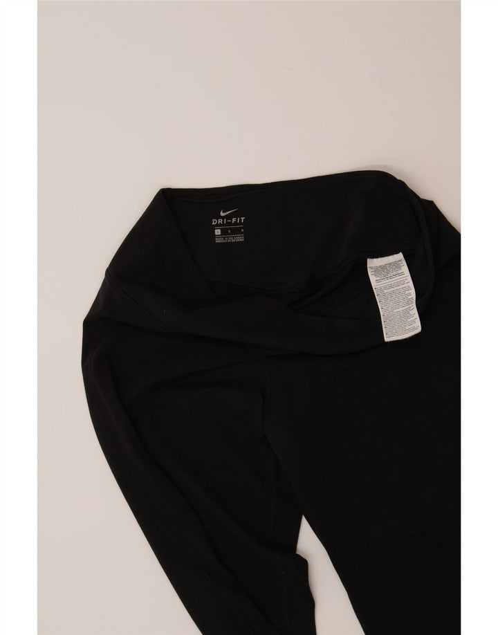 NIKE Womens Dri Fit Capri Leggings UK 14 Large  Black Polyester Vintage Nike and Second-Hand Nike from Messina Hembry 
