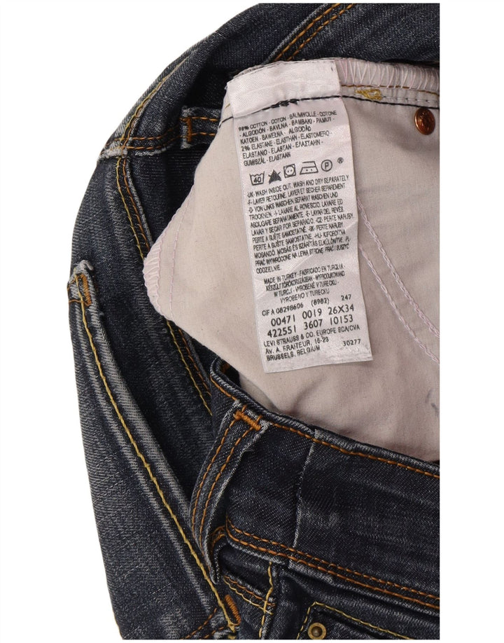Damskie jeansy Levi's 471 Slim W26 L34 Niebieska bawełna