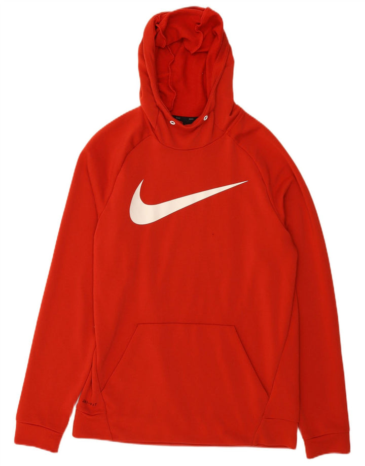 Męska bluza z kapturem Nike Dri Fit Graphic, średni pomarańczowy poliester