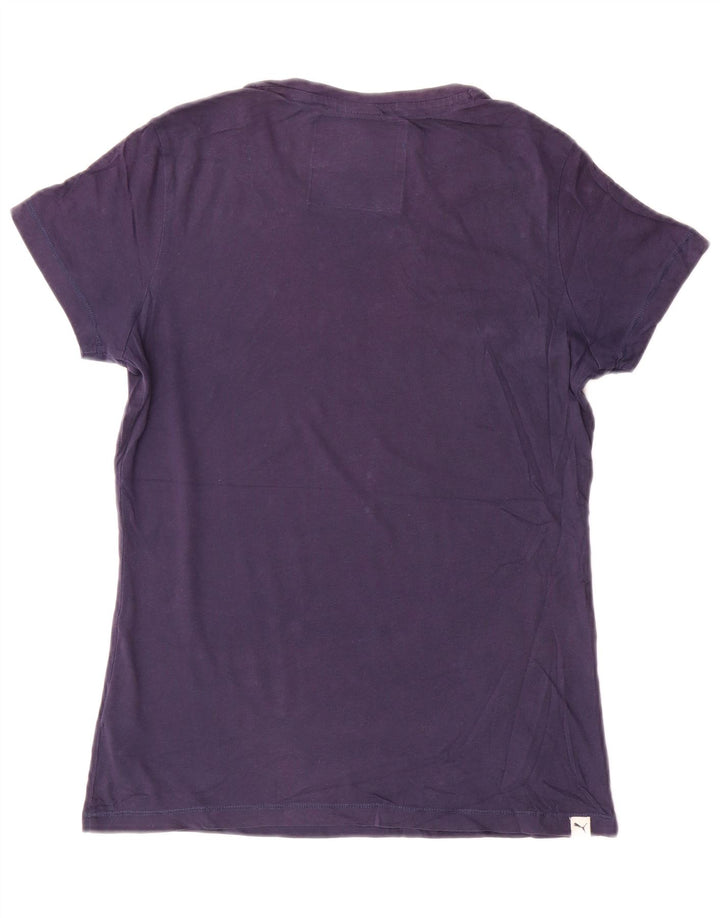 Damska koszulka z grafiką Puma Top UK 12 Średni granatowy, bawełniany