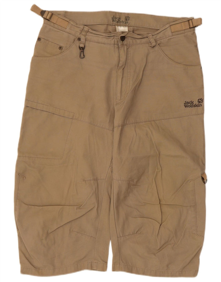 Męskie bermudy Jack Wolfskin Cargo W33, duże, beżowe, bawełniane