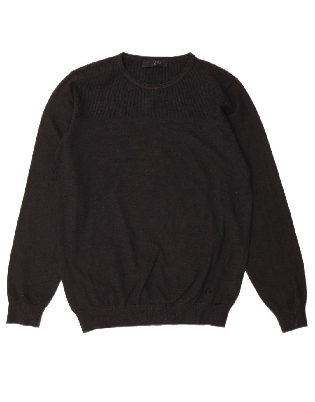 LIU JO Mens Crew Neck Jumper Sweater XL Black Polyester