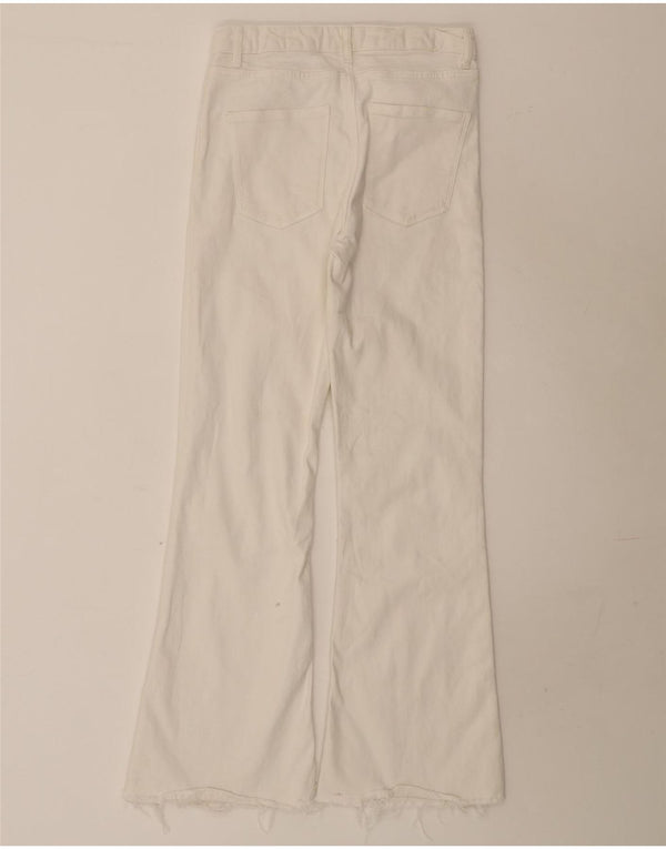 Damskie jeansy rozkloszowane z wysokim stanem Zara EU 38 Small W28 L31 Białe