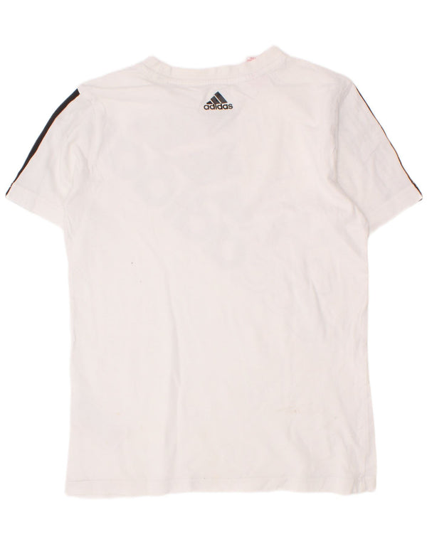 Chłopięca koszulka z grafiką Adidas, biała, bawełniana, 9-10 lat