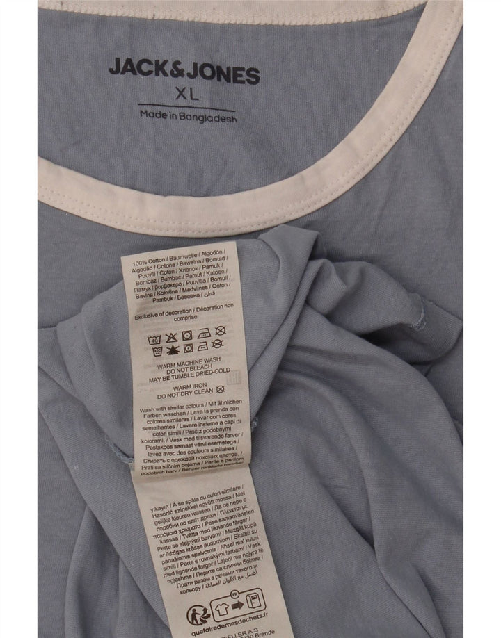 Męska koszulka T-shirt JACK & JONES, XL, niebieska, bawełniana
