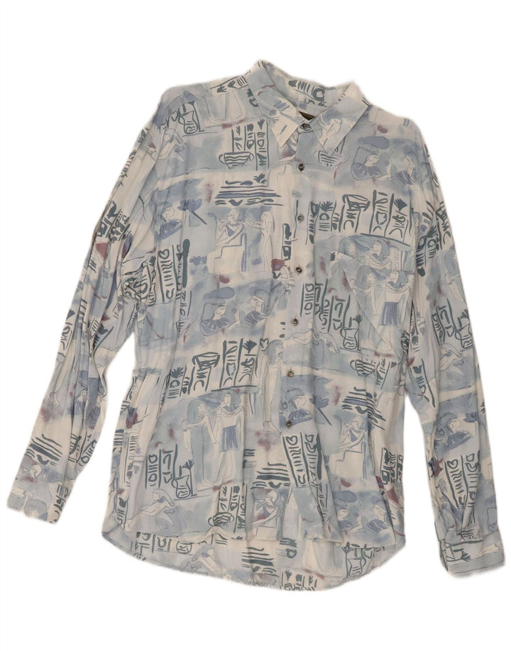 Koszula męska Mac Fashion w abstrakcyjny wzór, duża niebieska