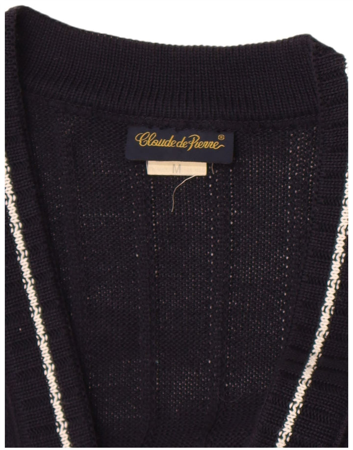 Sweter damski Claude De Pierre UK 14 Średni granatowy geometryczny