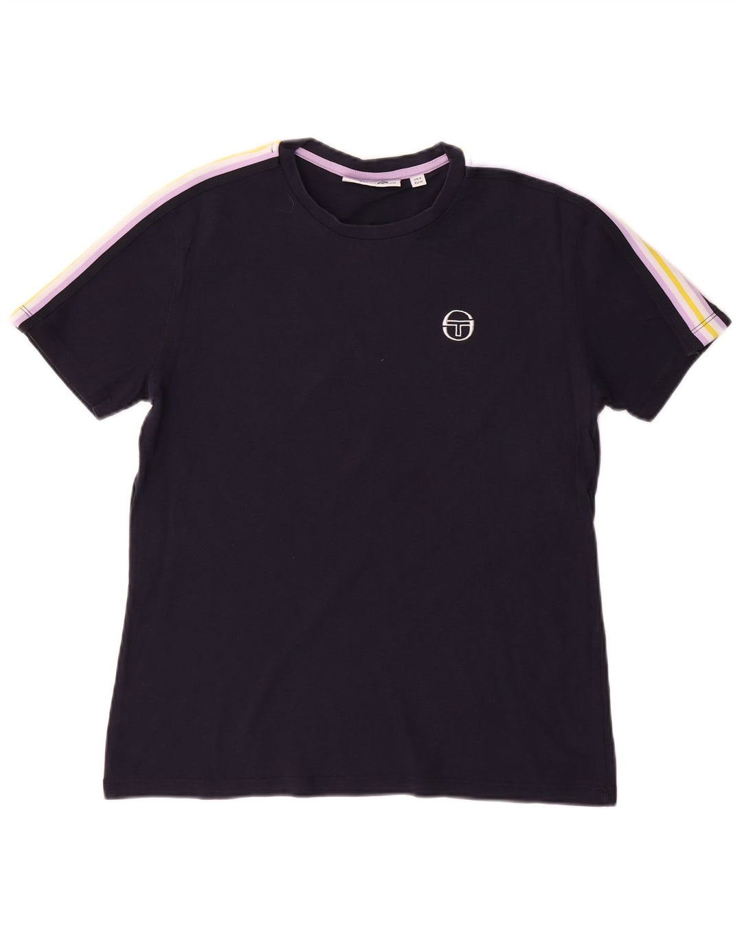 SERGIO TACCHINI Męski T-shirt Top, mały, granatowy, z blokami kolorów