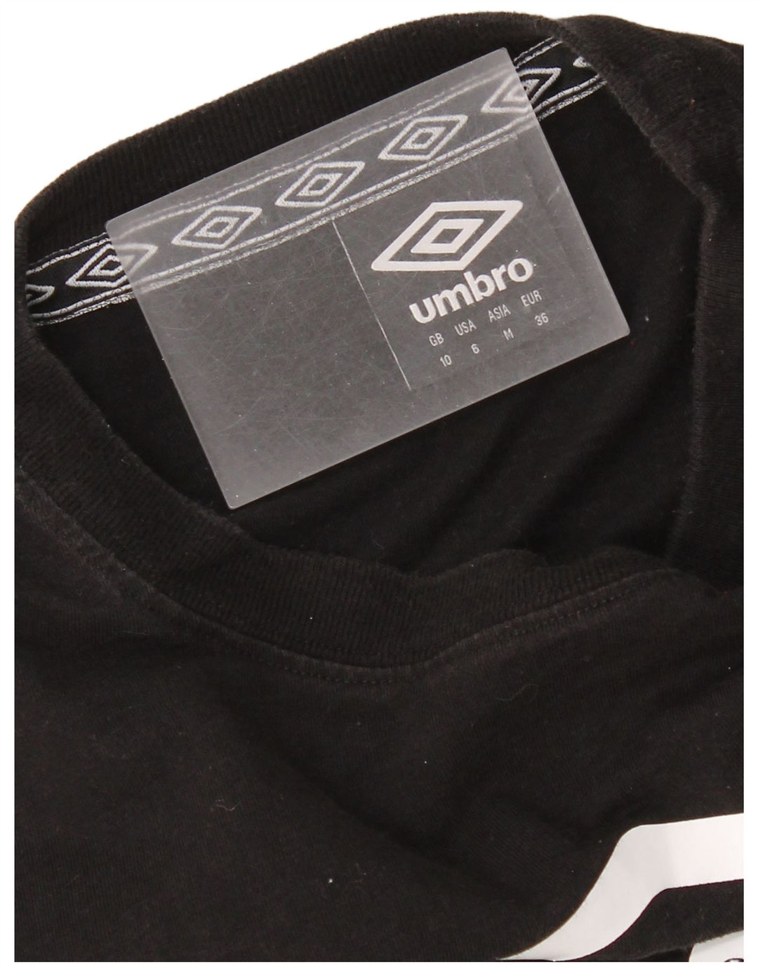 Damski top Umbro Crop Oversize z grafiką z długim rękawem UK 10 Small Black