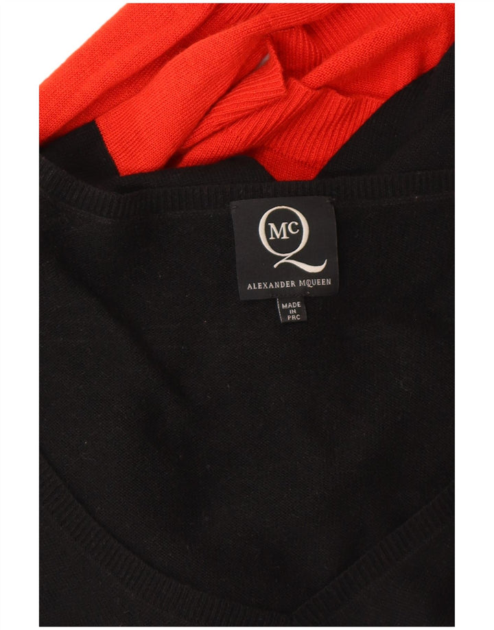 ALEXANDER MCQUEEN Damska sukienka sweterkowa IT 42 Średnia czarna projektantka z wiskozy