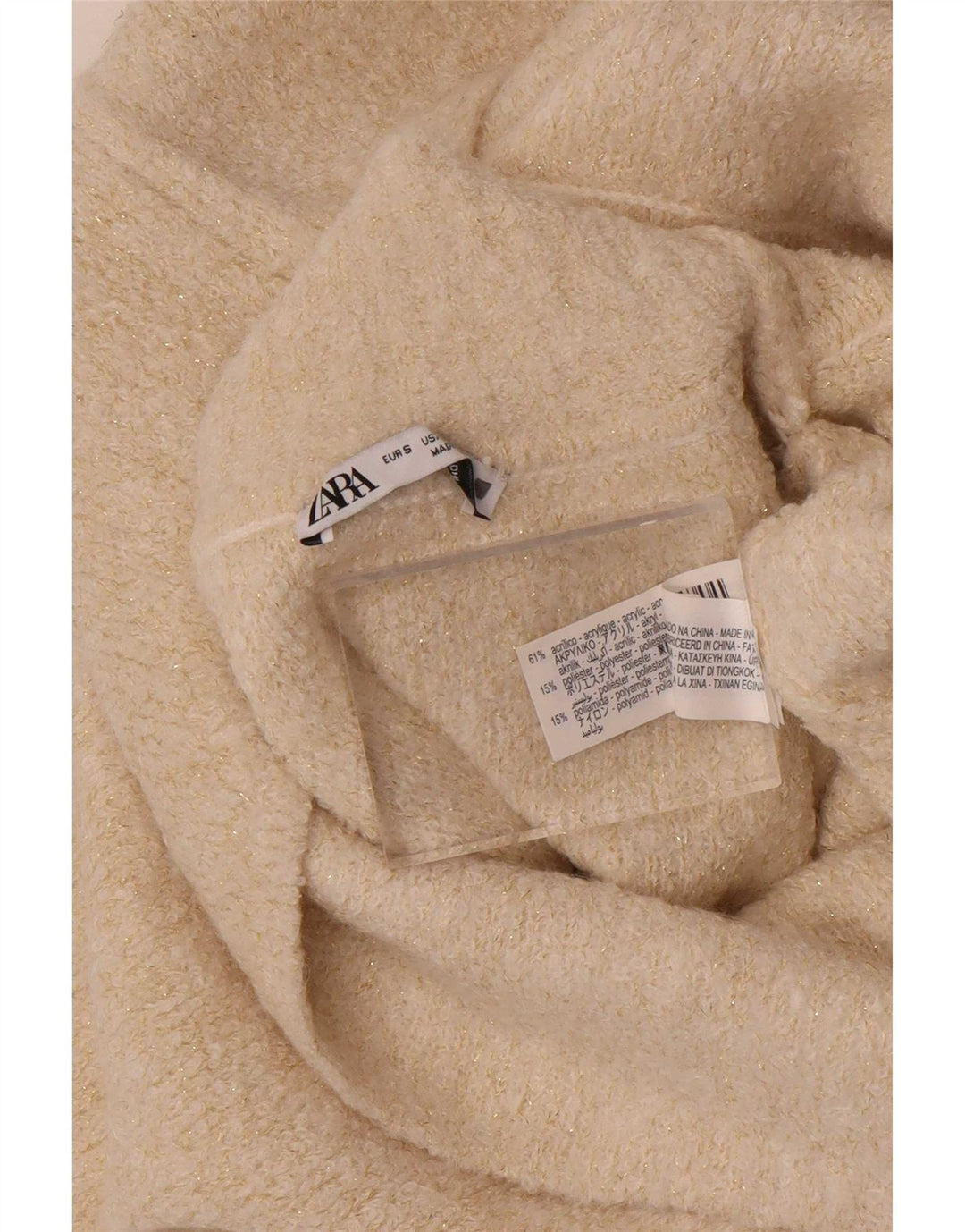 Damski podkoszulek z kamizelką oversize Zara UK 10, mały, złamany biały akryl