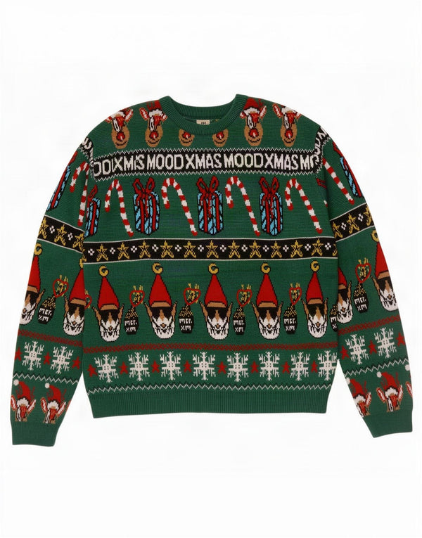 Zara Chłopięcy sweter z okrągłym dekoltem 13-14 lat Zielony Fair Isle Christmas