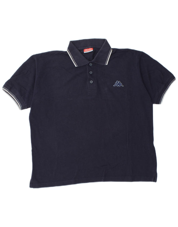 Kappa Mens Polo Shirt Medium Navy Blue Cotton