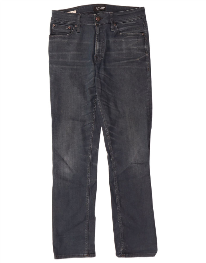 Męskie jeansy JACK & JONES Clark Straight W30 L29 Granatowe, bawełniane
