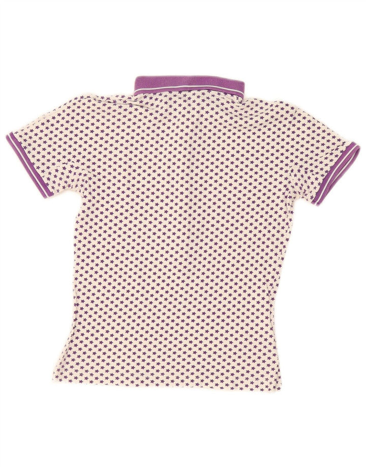 Damska koszulka polo Fred Perry UK 12, średnia, biała bawełna w cętki