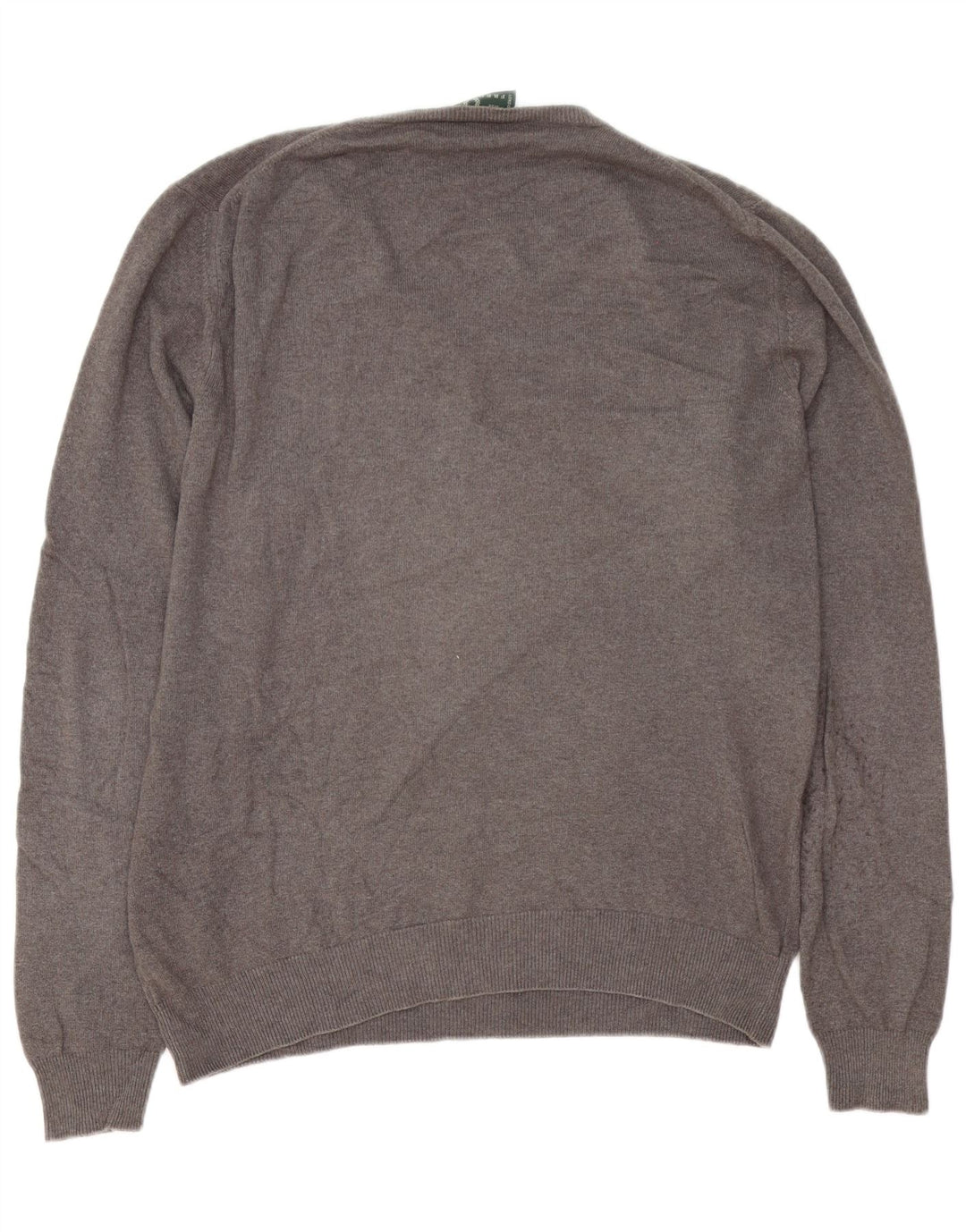 Męski sweter Fred Perry z dekoltem w kształcie litery V, XL, szara wełna