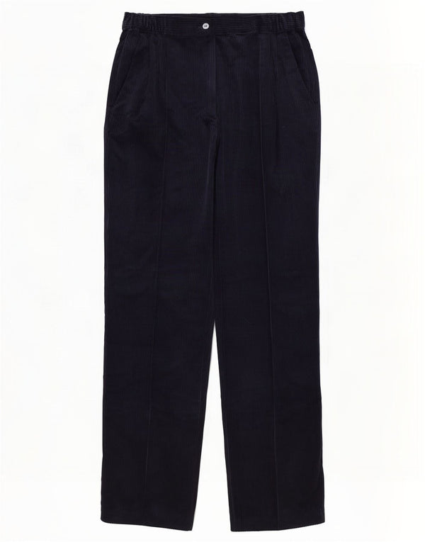 Damskie sztruksowe spodnie Slimma z wysokim stanem UK 16 Large W30 L30 Granatowe
