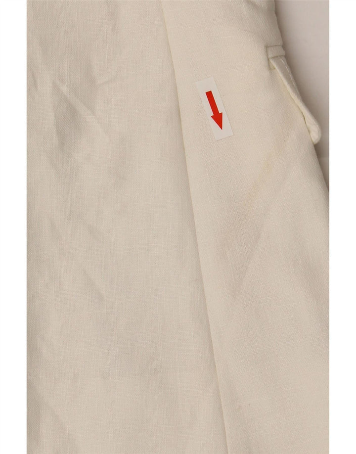 Damska marynarka J. Crew zapinana na 2 guziki US 00 2XS, biała, lniana