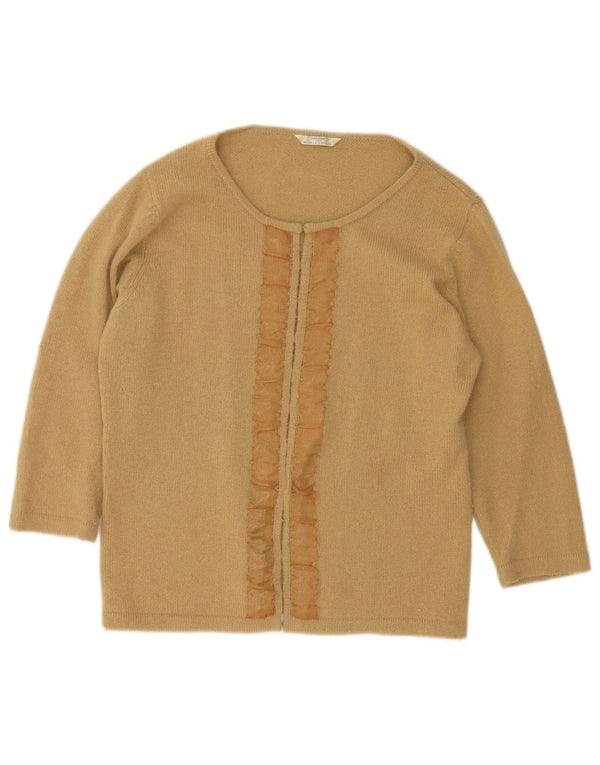 Marks & Spencer Damski sweter z dekoltem w łódkę, UK 16, duży, beżowy