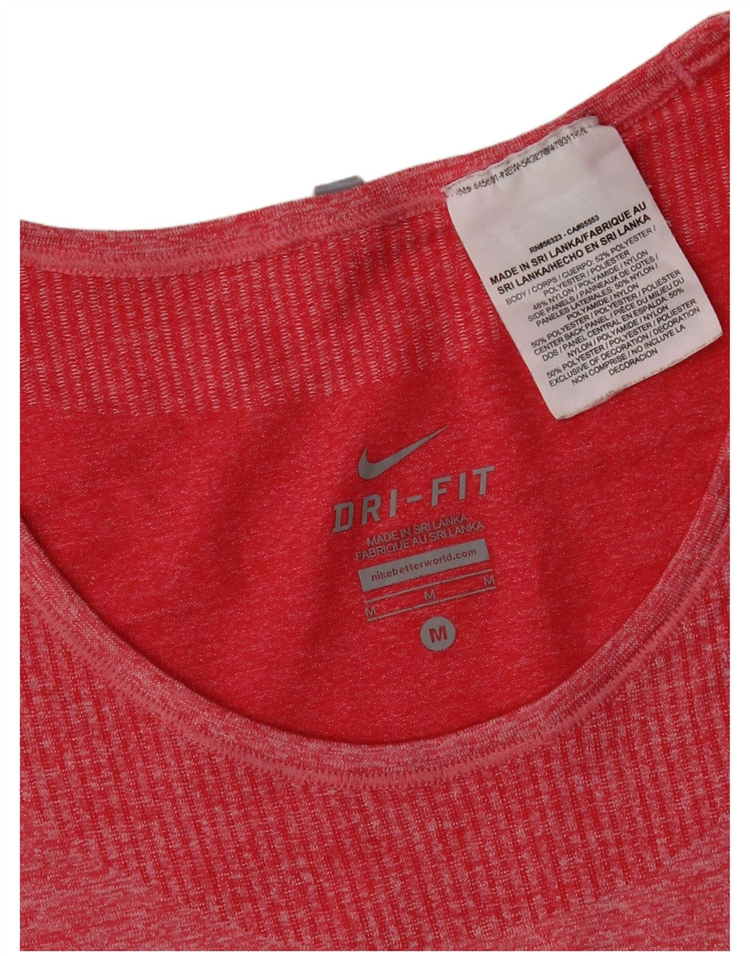 T-shirt damski Nike Dri Fit Top UK 12, średni czerwony, nakrapiany poliester