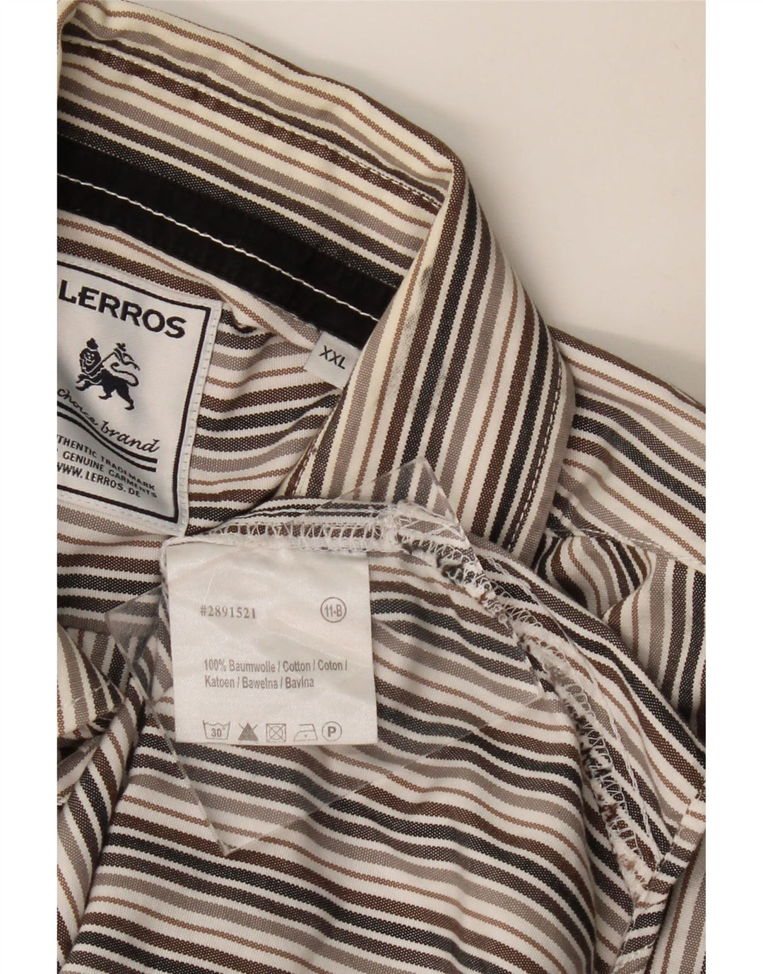 Koszula męska LERROS 2XL Szara, bawełniana w paski