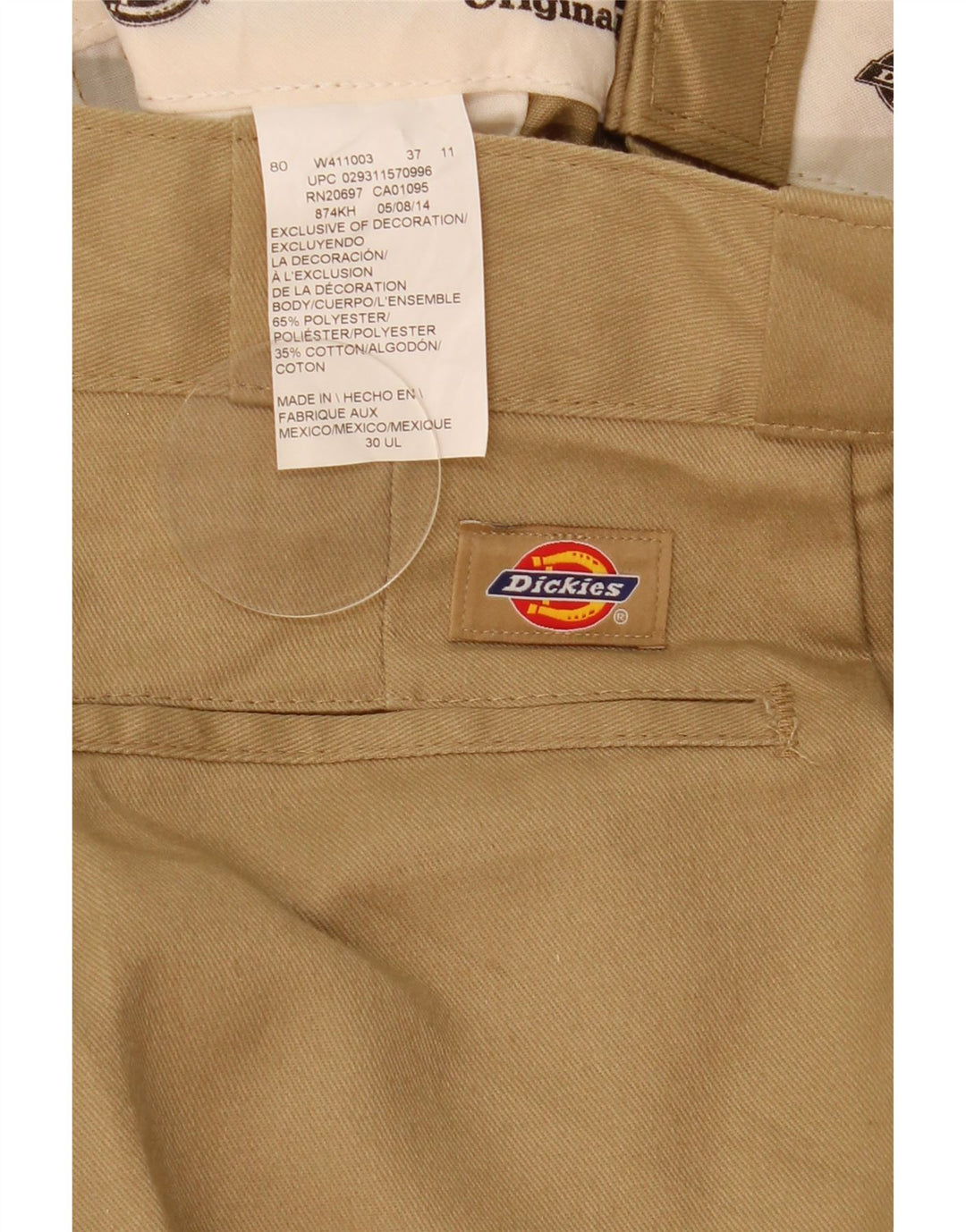 Męskie proste spodnie chino Dickies W30 L32 brązowy poliester