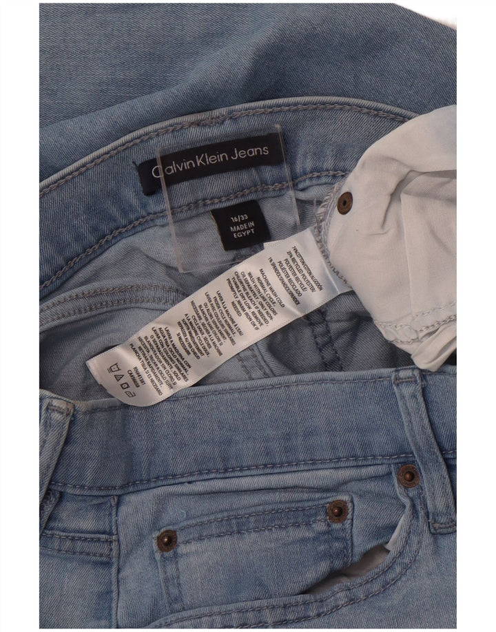 Damskie jeansy Calvin Klein Crop US 16 Large W33 L26 Niebieskie bawełniane
