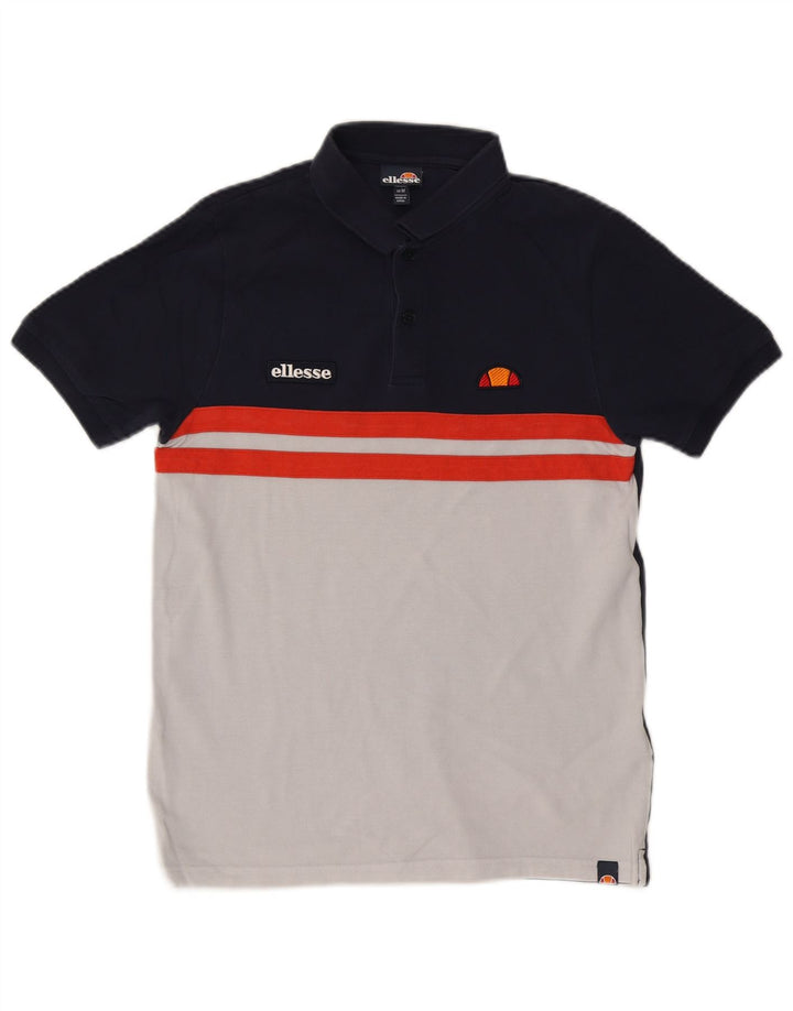 Męska koszulka polo Ellesse, średnia, granatowa, bawełniana w bloki kolorów