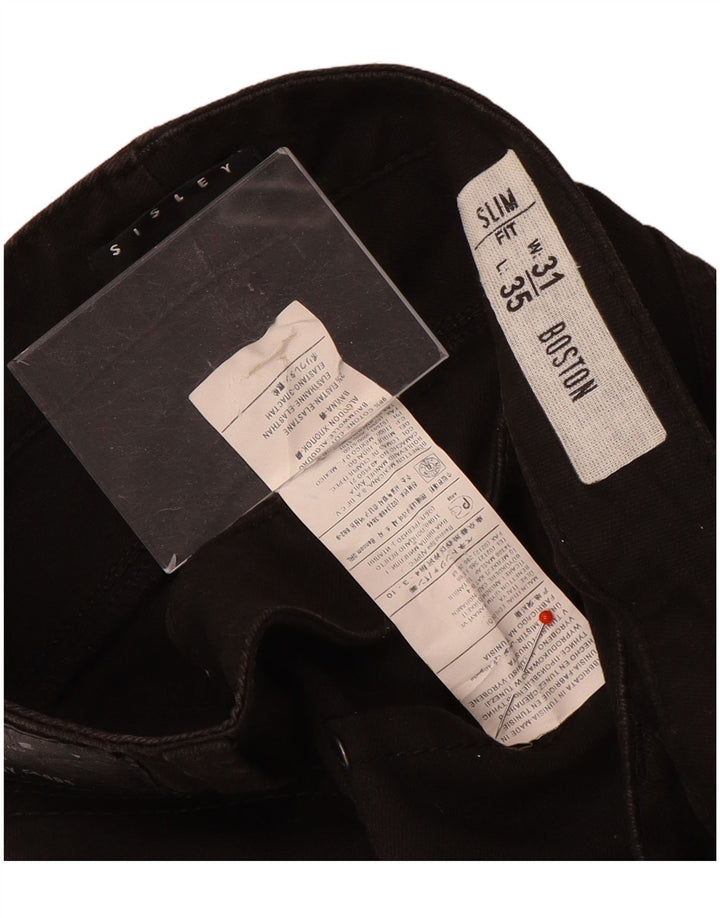 Męskie jeansy Sisley Boston Slim W31 L35 Czarne bawełniane