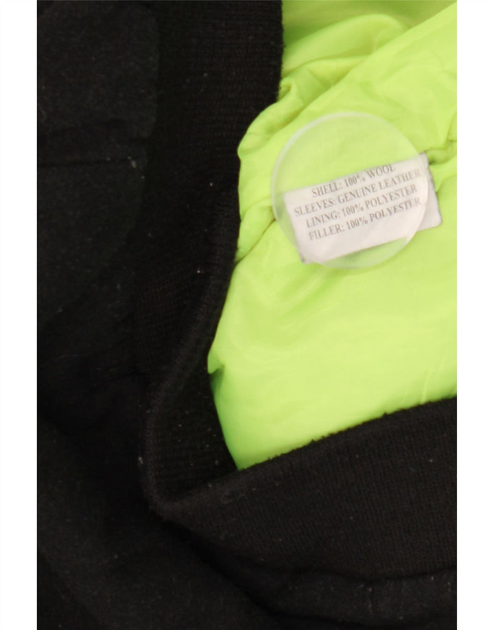 Męska kurtka bomber z grafiką Dolly Noire UK 40, duża czarna wełna