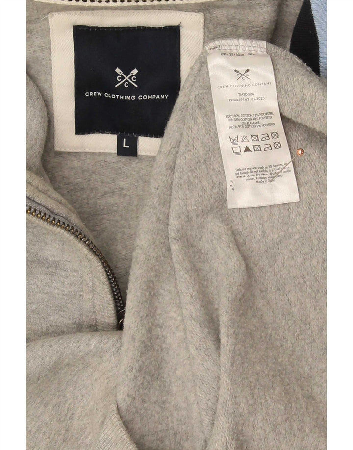 Crew Clothing Męska bluza z zamkiem błyskawicznym, duża, szara bawełna