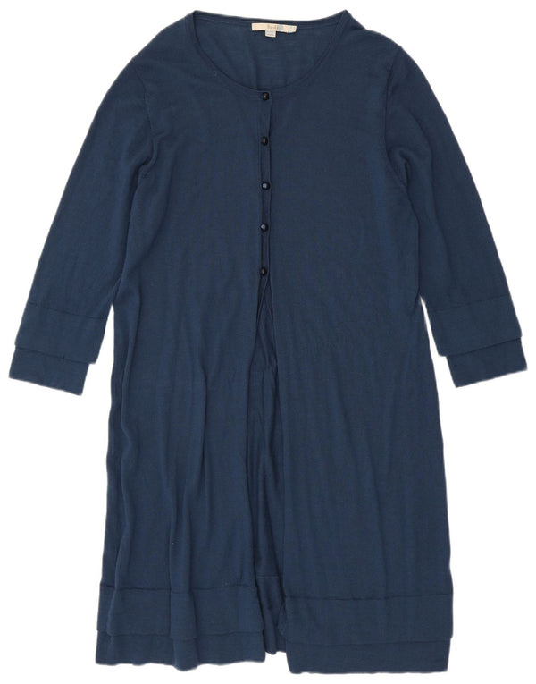Boden Damski sweter rozpinany z długim rękawem 3/4 UK 20 2XL Granatowy Wełniany