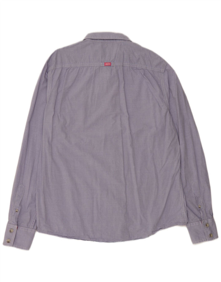 Koszula męska SUPERDRY 2XL, niebieska, bawełniana w prążki