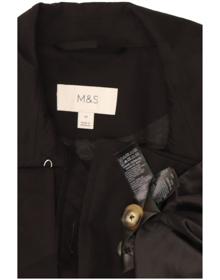 Marks & Spencer Damski trencz z podwójnymi piersiami UK 10, mały, czarny