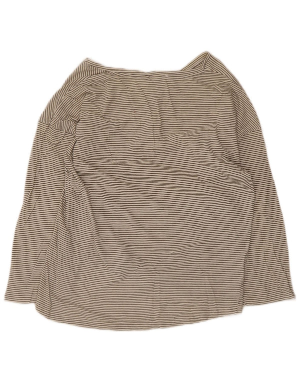 Damski top oversize Zara z długim rękawem, UK 10, małe, białe paski, bawełna