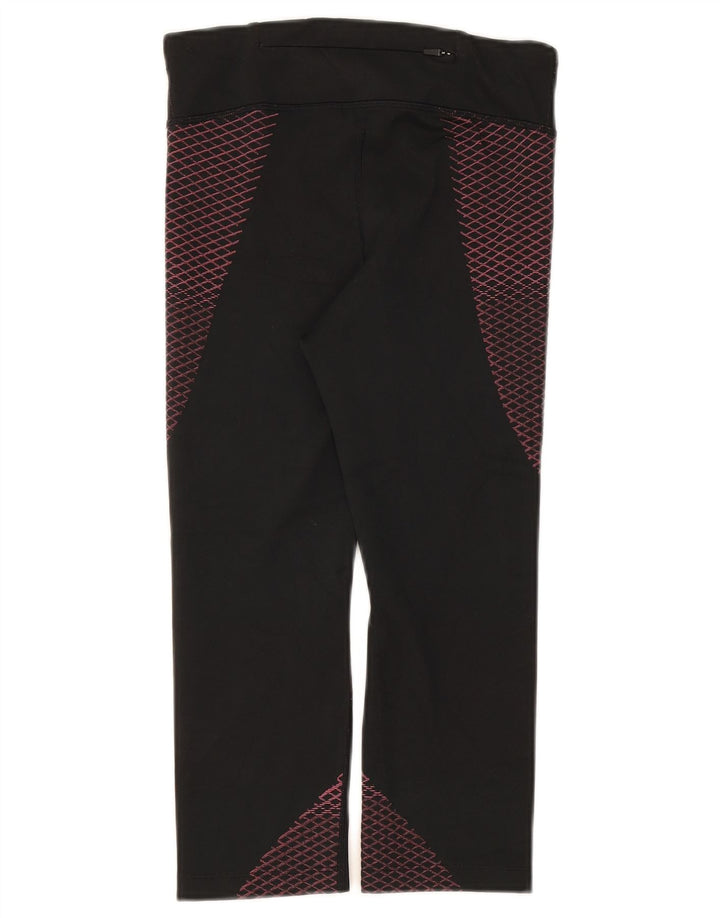 Damskie legginsy Nike Dri Fit Capri UK 8, mały, czarny, geometryczny poliester