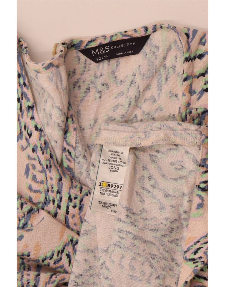 Marks & Spencer Damska sukienka typu shift bez rękawów UK 22 3XL wielobarwna Ikat