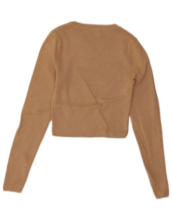 Damski sweter Zara Crop Boat Neck Sweter UK 8 Small Beżowa Wiskoza