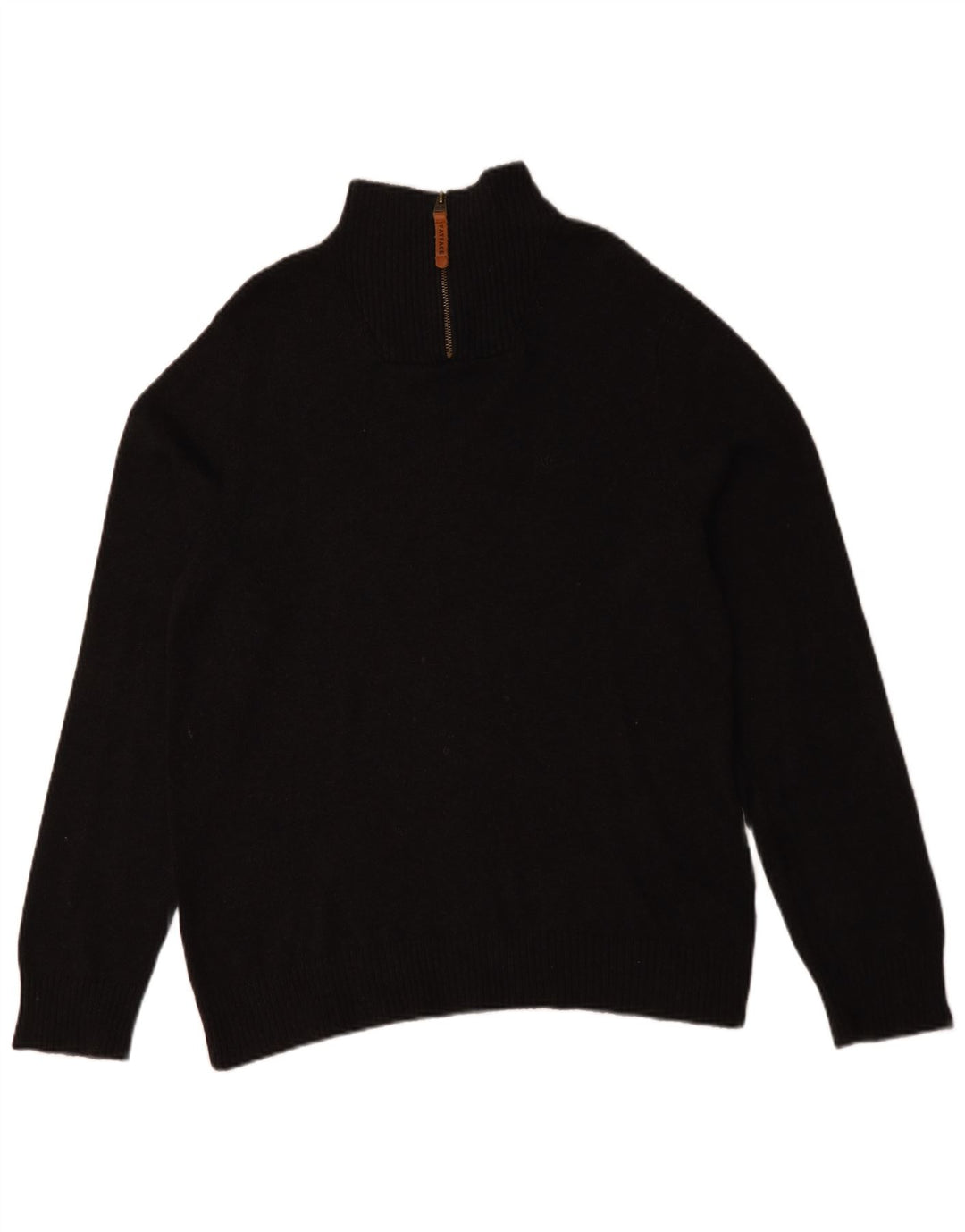 Męski sweter z zamkiem błyskawicznym Fat Face, średni czarny, bawełniany