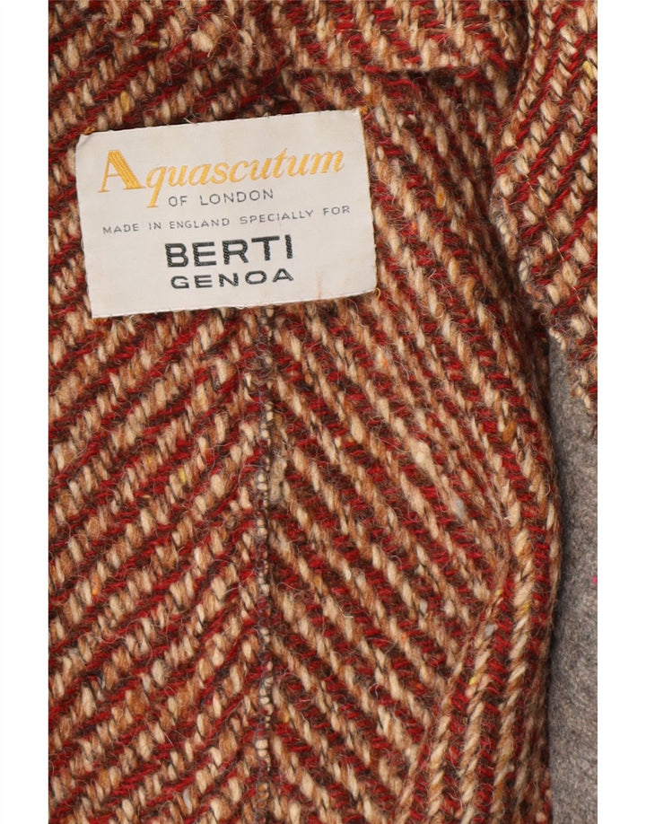 Płaszcz damski AQUASCUTUM UK 12 Średni czerwony nakrapiany nowy wełniany klasyczny