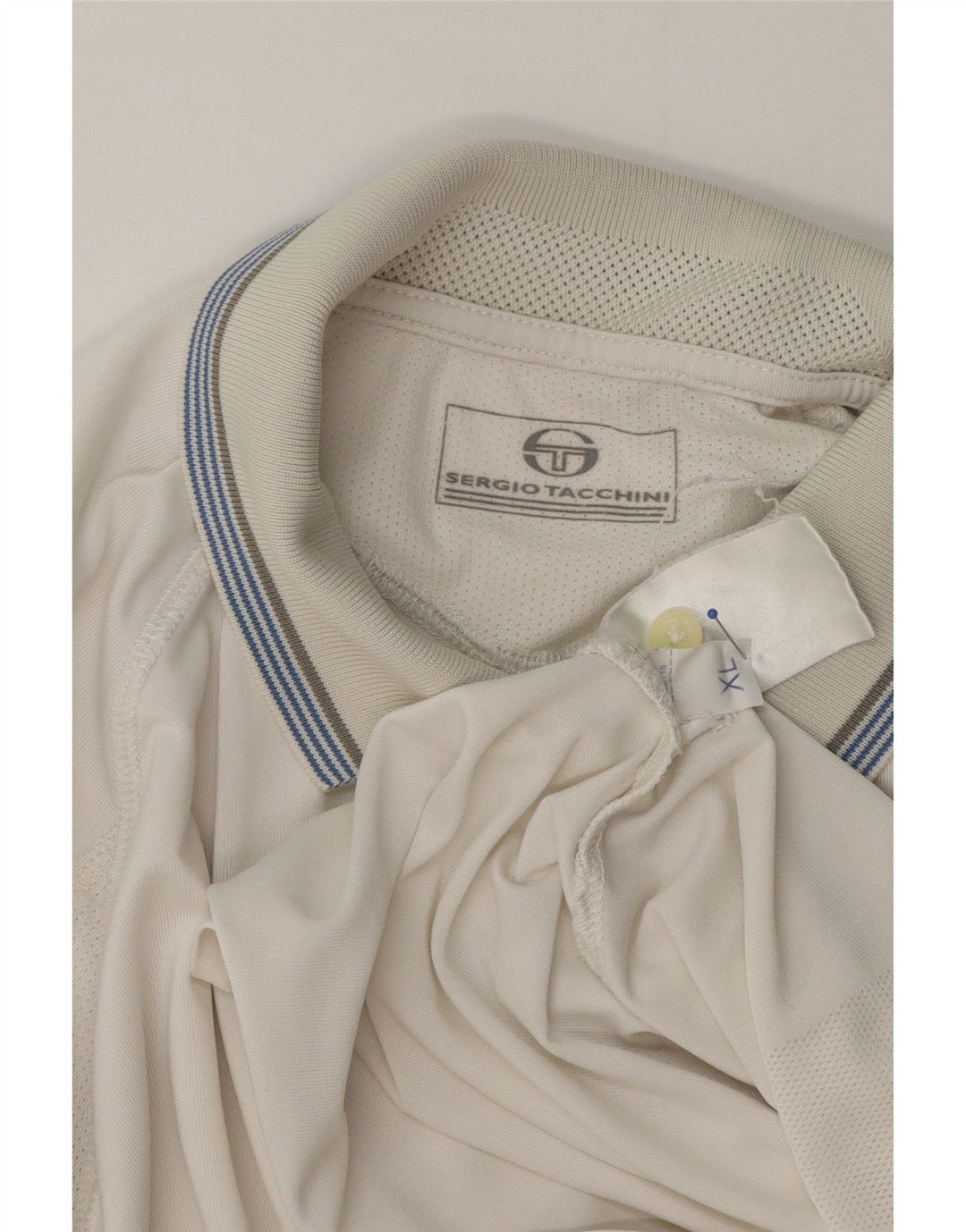 Męska koszulka polo Sergio Tacchini XL, biała, poliestrowa