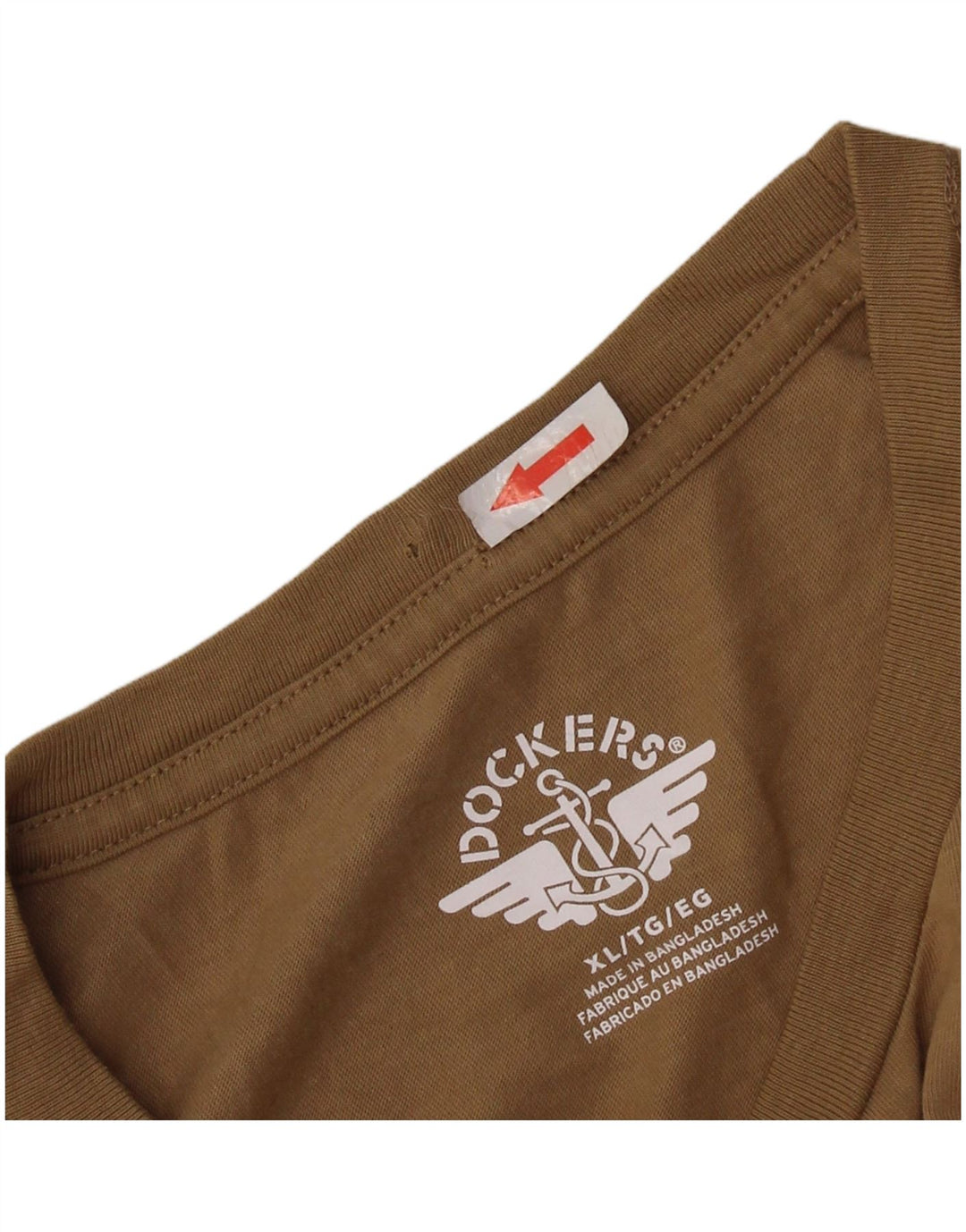 Męska koszulka z grafiką Dockers, góra XL, brązowa, bawełniana