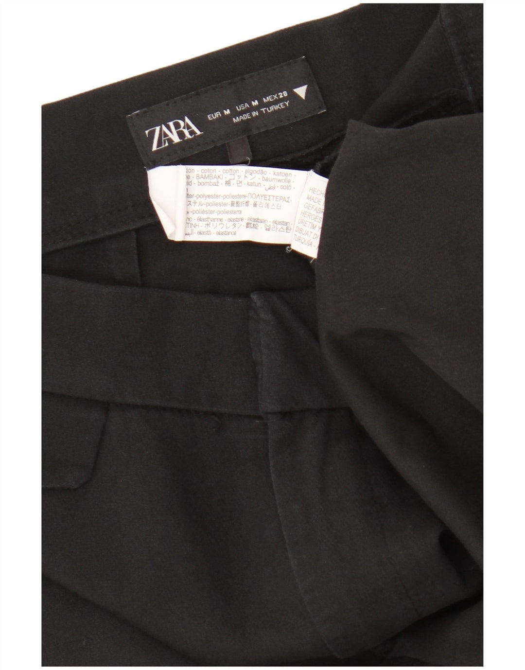 Krótkie spodnie damskie Zara Bootcut, średnie W28 L25, czarne, bawełniane