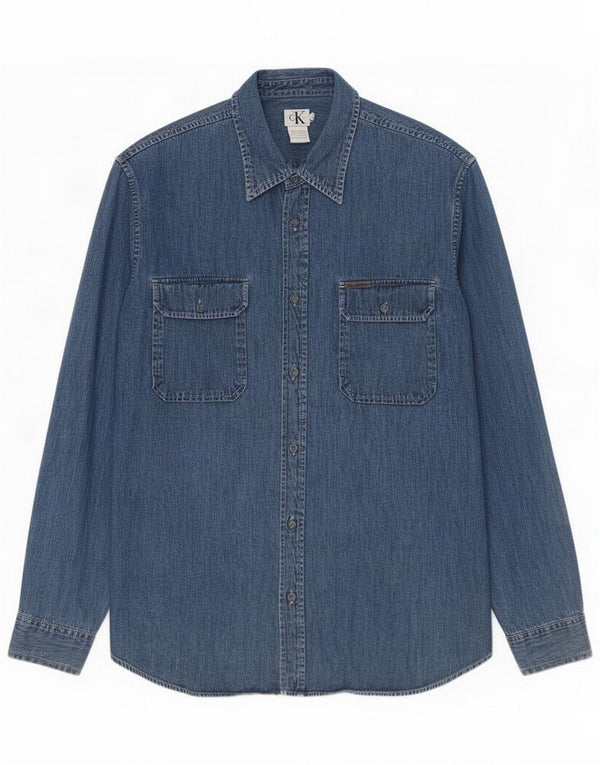 Męska koszula dżinsowa Calvin Klein Jeans XL niebieska bawełniana